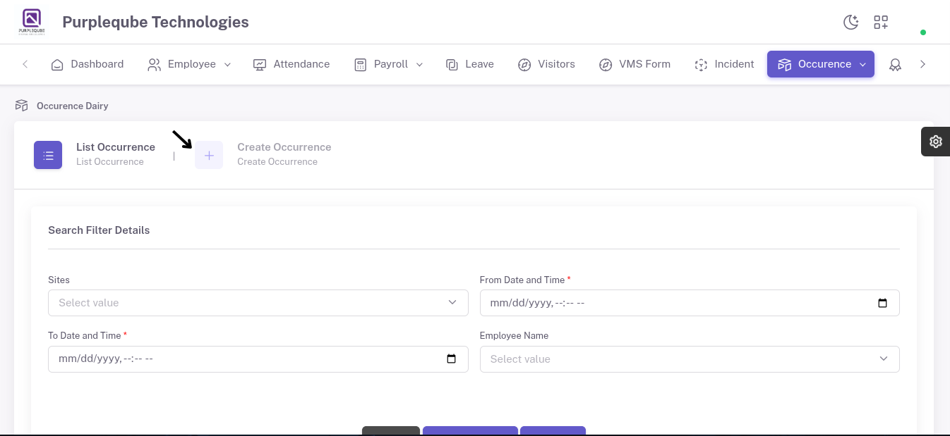 Create Occurrence Navigation
